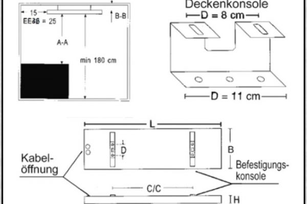 Deckenhalterung für Infrarotheizung - Infrarot-Heizkörper für die Decke Indoor